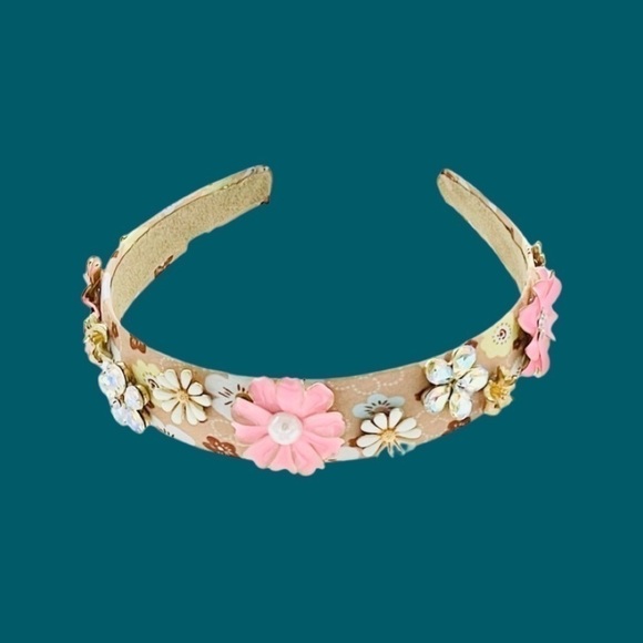 𝅺Daisy Flower Pink Yellow Headband Hair Accessory. - Picture 2 of 13